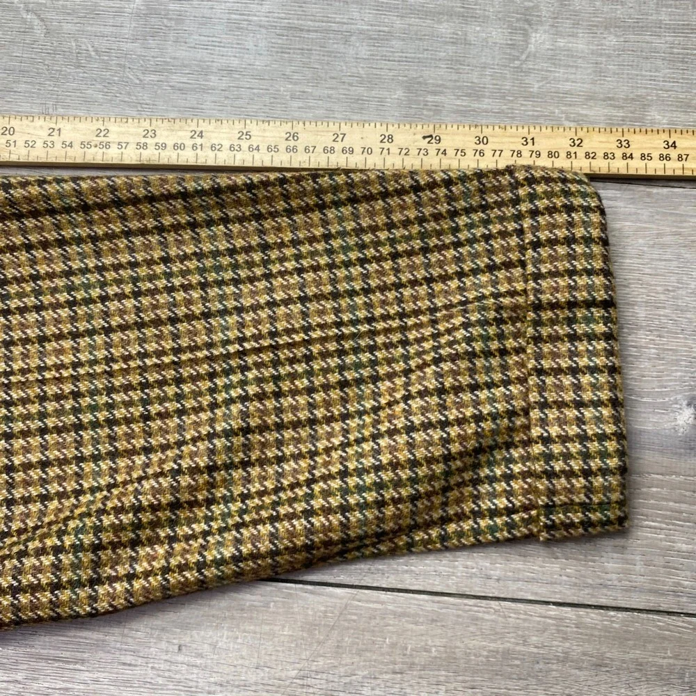 Banana Republic Pants Relaxed Tapered Fit Men 38x32 Brown Wool Houndstooth Balli